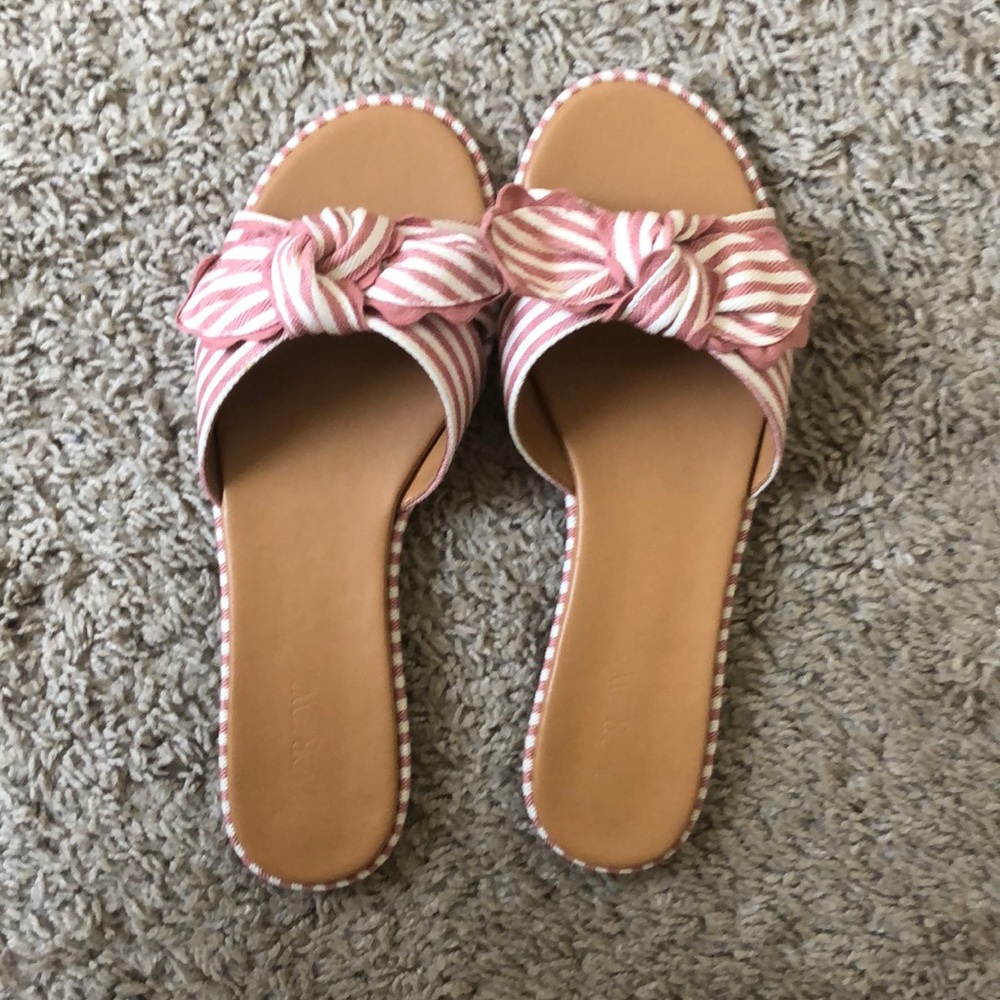 Jcrew red and white sandals